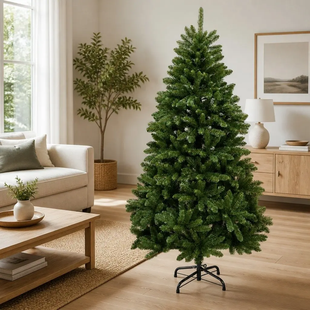 Artificial Christmas Tree 180cm Green Hinged Realistic Holiday Decoration