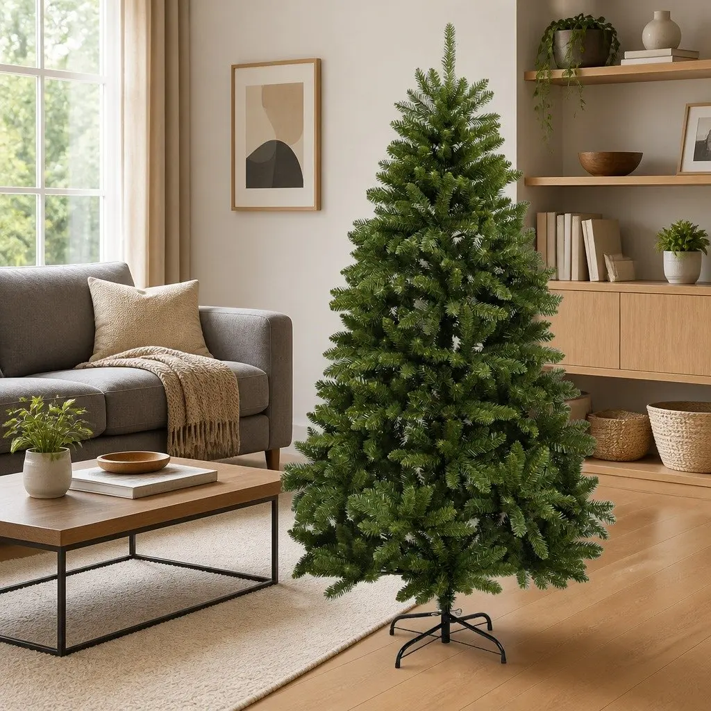 Artificial Christmas Tree 210cm Hinged Green Realistic