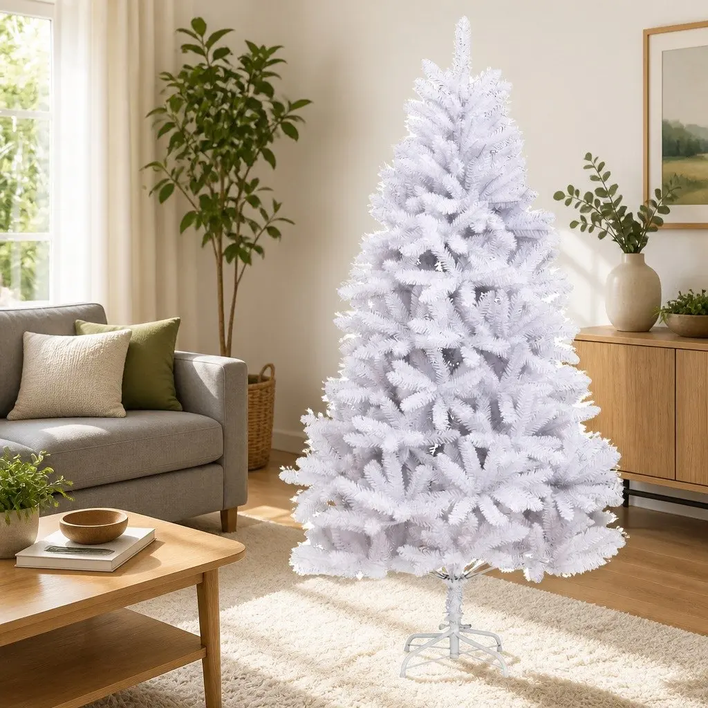 Artificial Christmas Tree White 180cm Seasonal Holiday Decoration