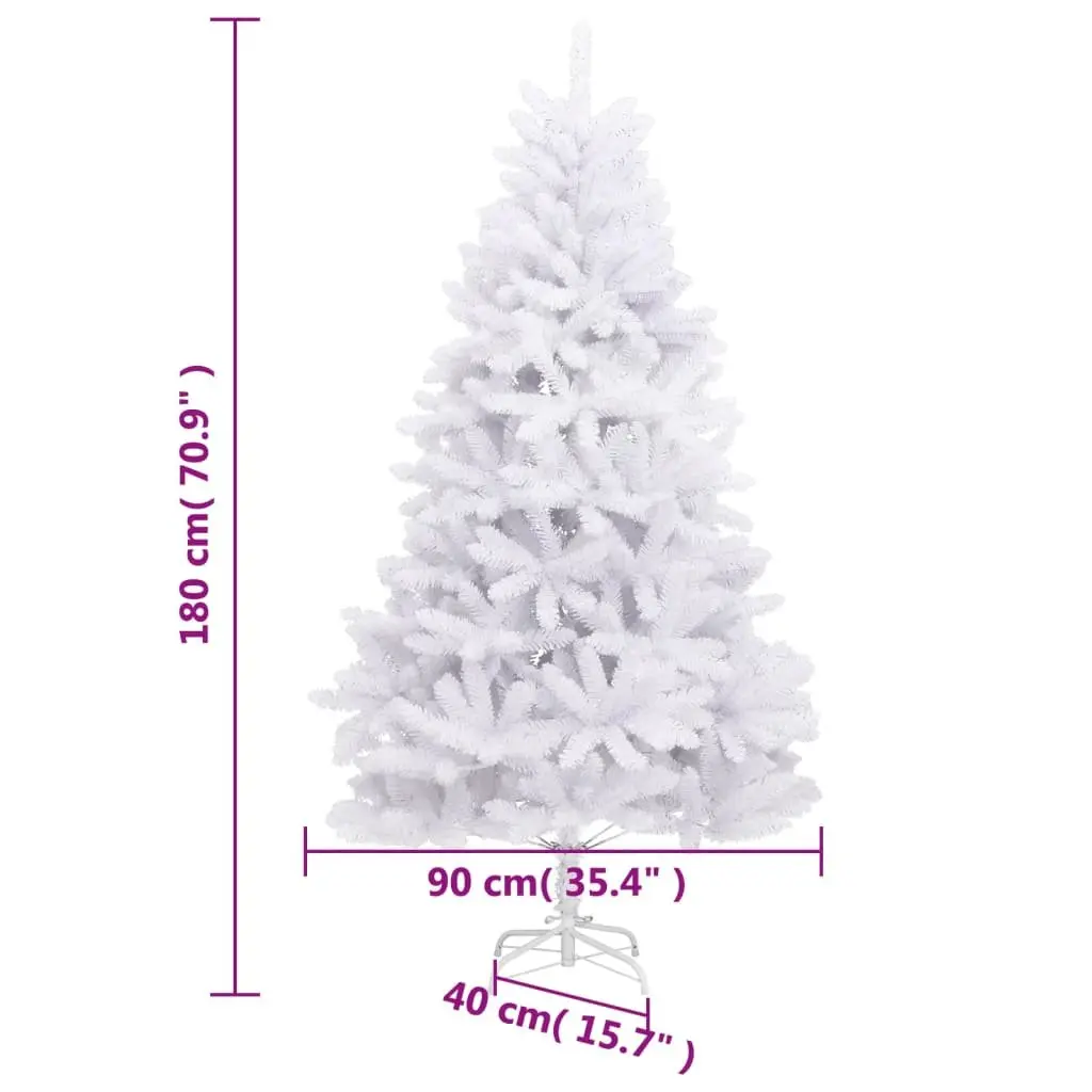 Artificial Christmas Tree White 180cm Seasonal Holiday Decoration