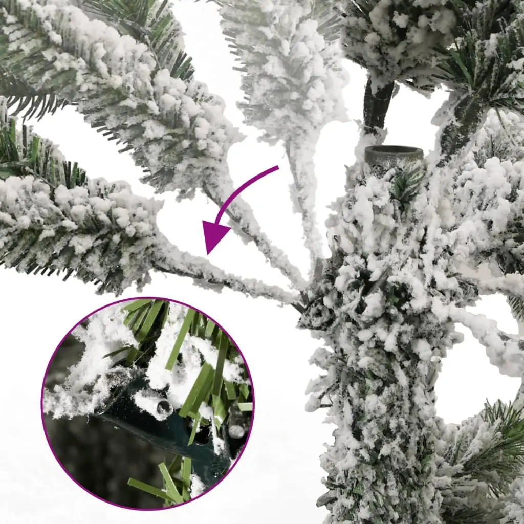 Artificial Christmas Tree Hinged 210cm White Flocked Snow