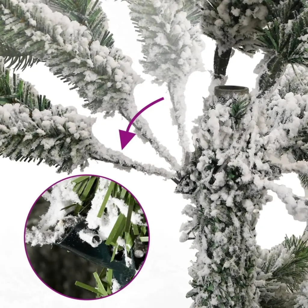 Artificial Christmas Tree Flocked Snow 240cm White PVC Tips