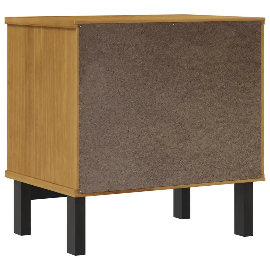 Bedside Cabinet Storage Nightstand Solid Wood 2 Drawer Compartment Brown