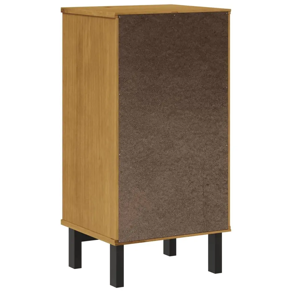 Bedside Cabinet Brown Solid Pine Wood Nightstand 2 Drawers Storage Table
