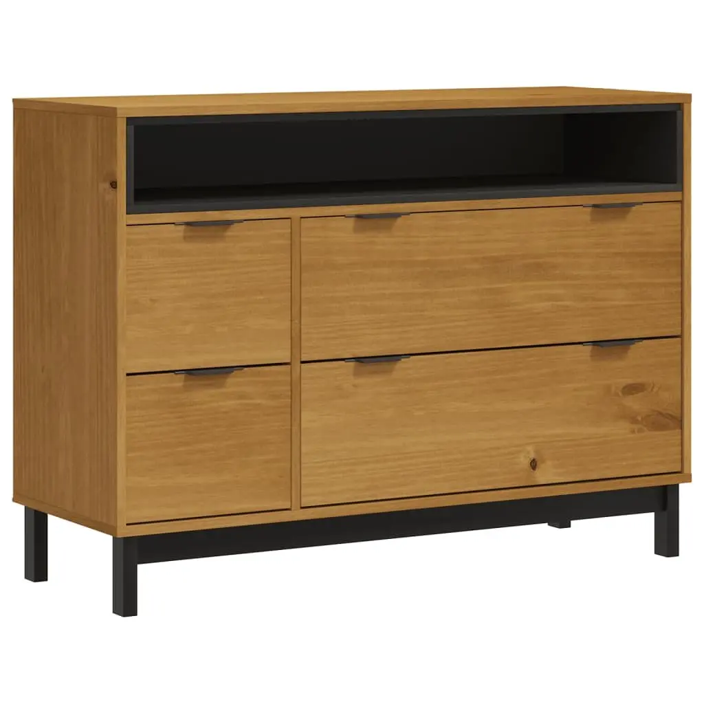 4 Drawer Storage Organizer in Solid Pine
