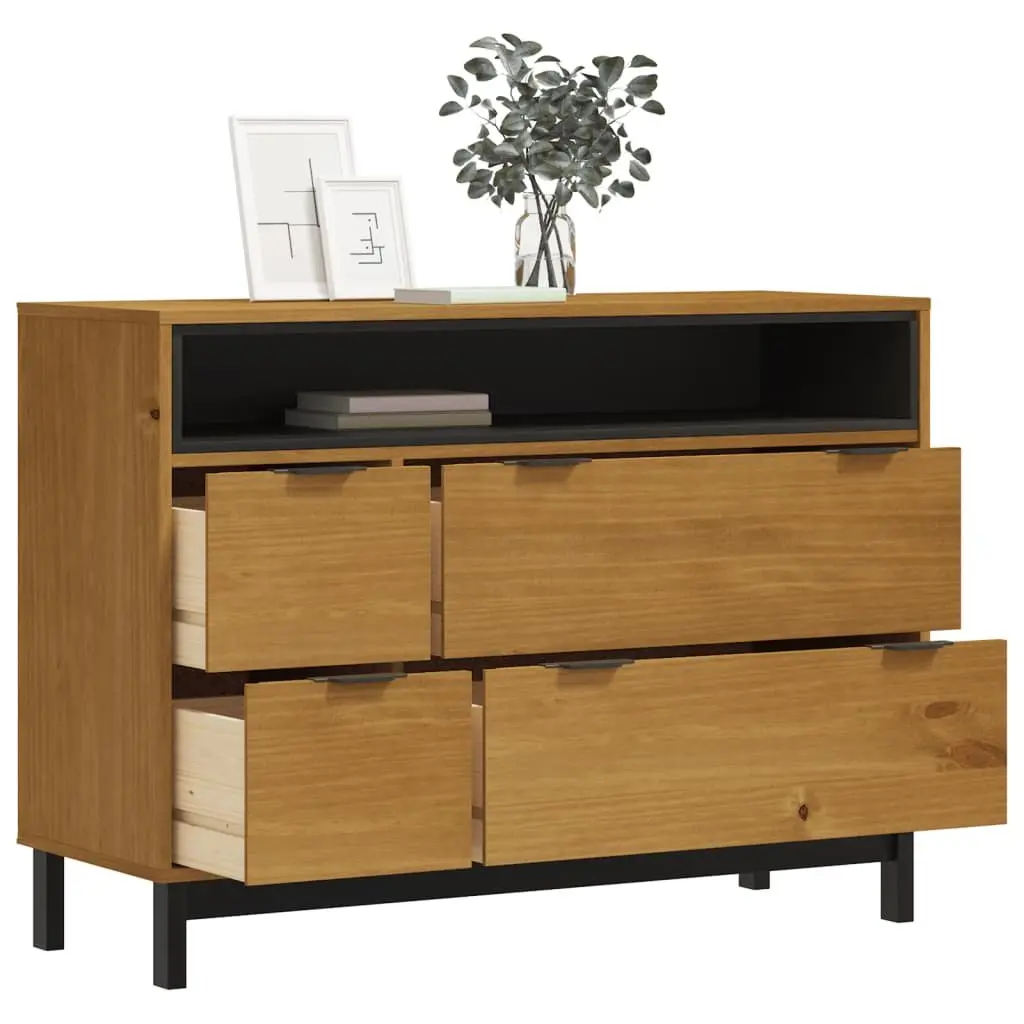 4 Drawer Storage Organizer in Solid Pine