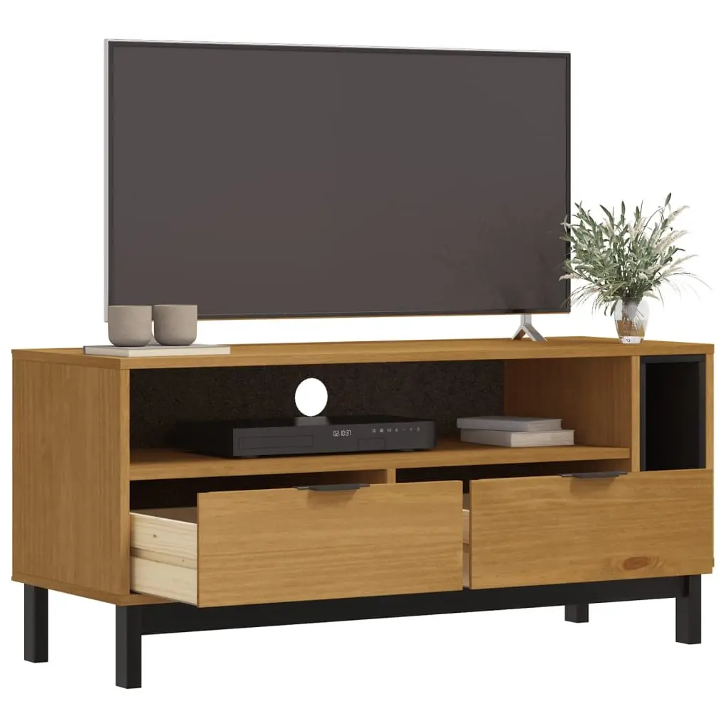 TV Cabinet Media Unit Storage 110x40x50 cm Solid Pine Wood Brown