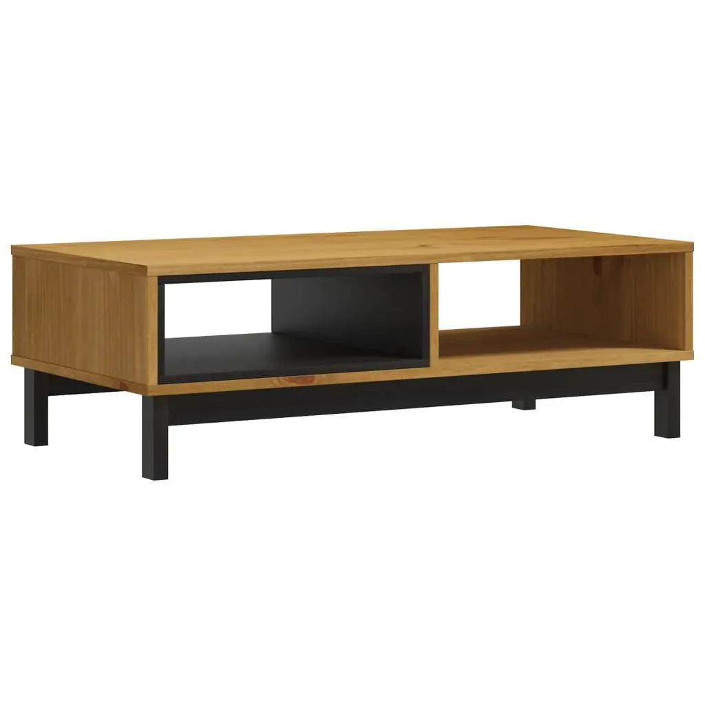 Coffee Table Storage Solid Pine Wood 100L x 50W x 32.5H cm Brown