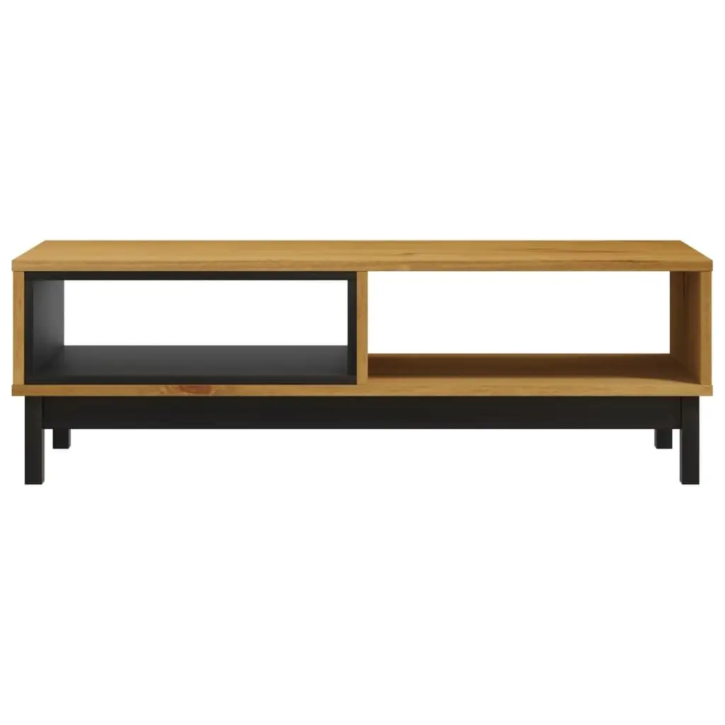 Coffee Table Storage Solid Pine Wood 100L x 50W x 32.5H cm Brown