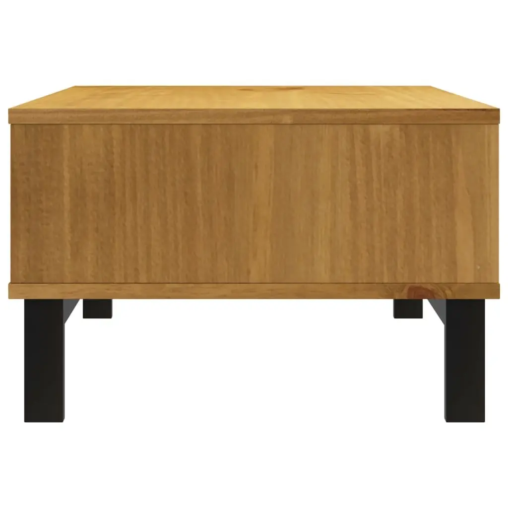 Coffee Table Storage Solid Pine Wood 100L x 50W x 32.5H cm Brown