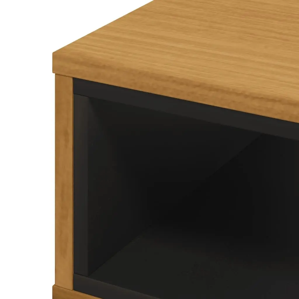 Coffee Table Storage Solid Pine Wood 100L x 50W x 32.5H cm Brown
