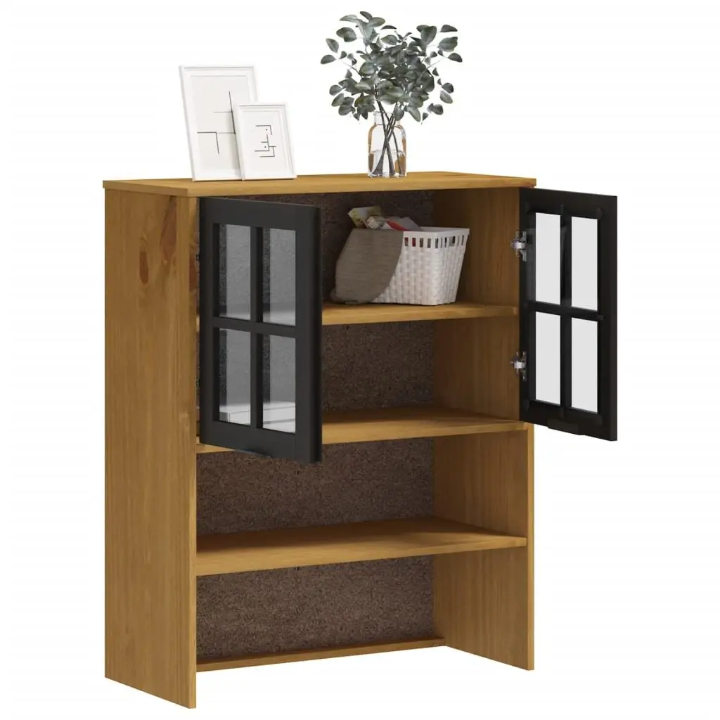 Wooden Highboard Top Cabinet Storage Shelves Living Room Furniture Brown Pine