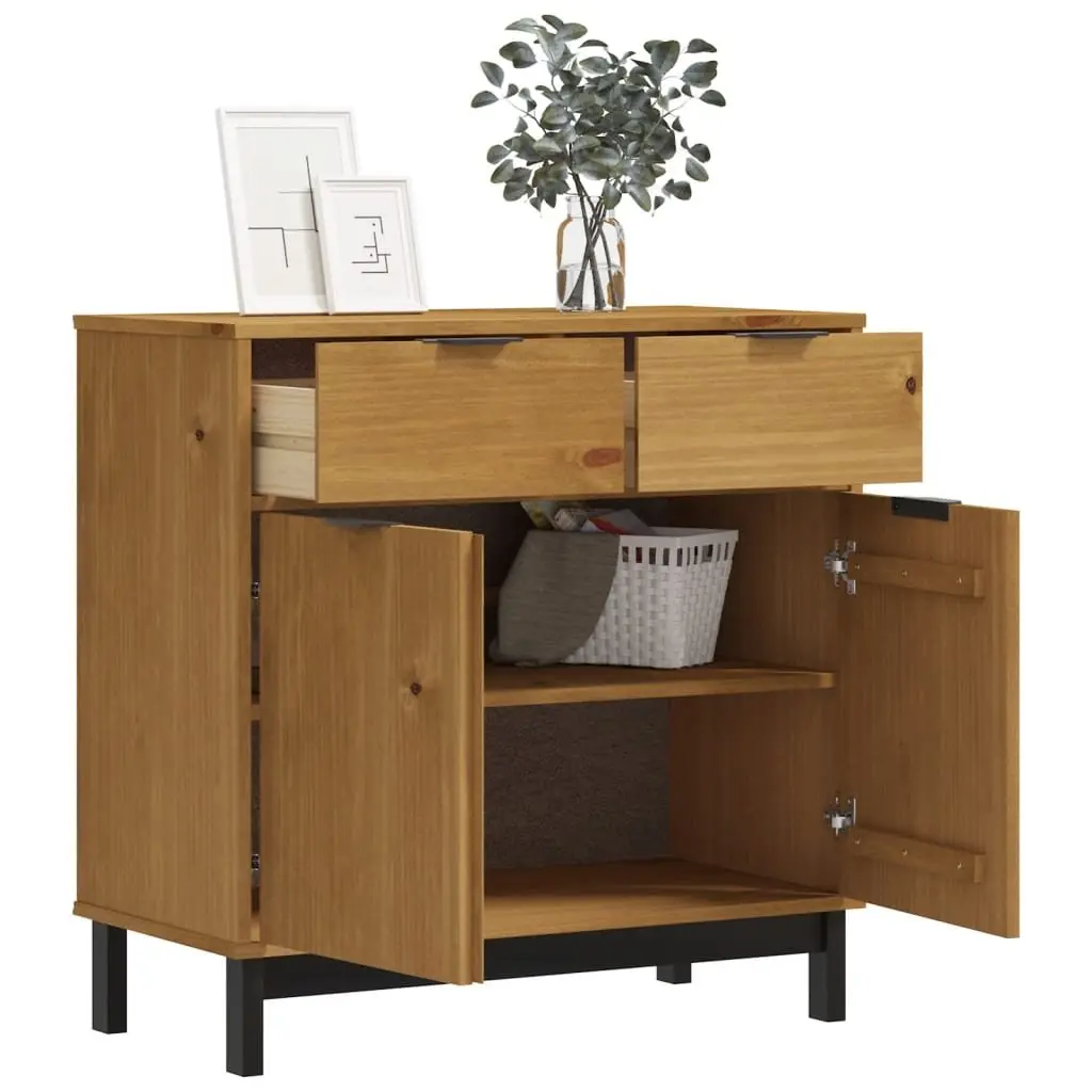 Wooden Sideboard Storage Cabinet Brown Pine Furniture Display Cupboard