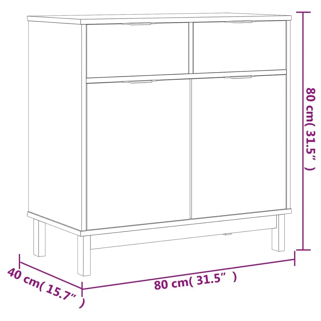 Wooden Sideboard Storage Cabinet Brown Pine Furniture Display Cupboard