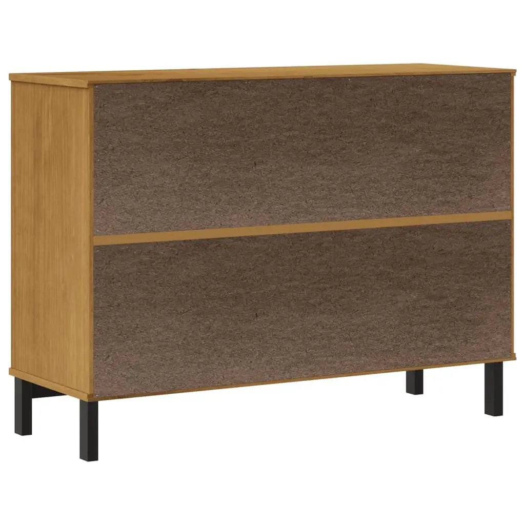 Solid Pine Wood Sideboard Storage Cabinet 110x40x80cm Brown