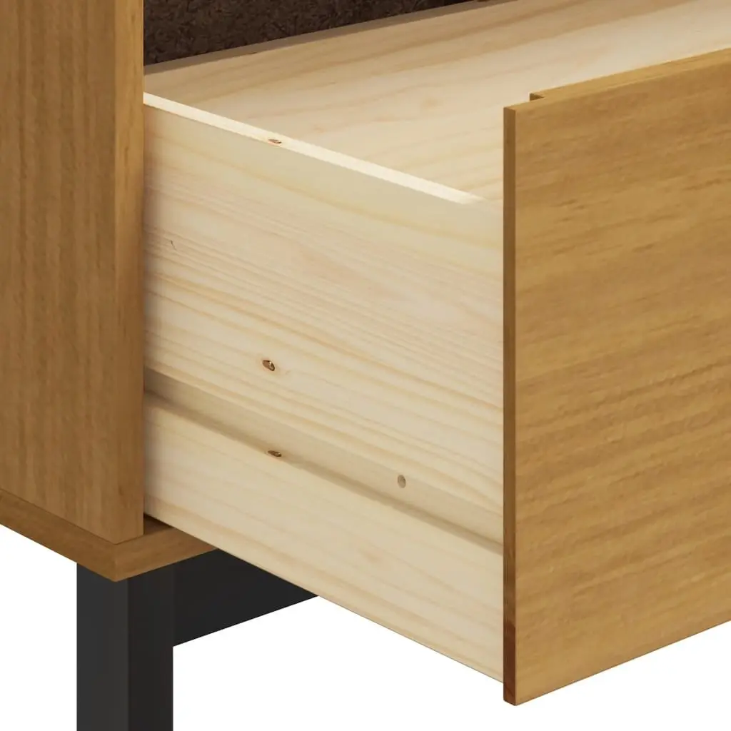 Solid Pine Wood Sideboard Storage Cabinet 110x40x80cm Brown