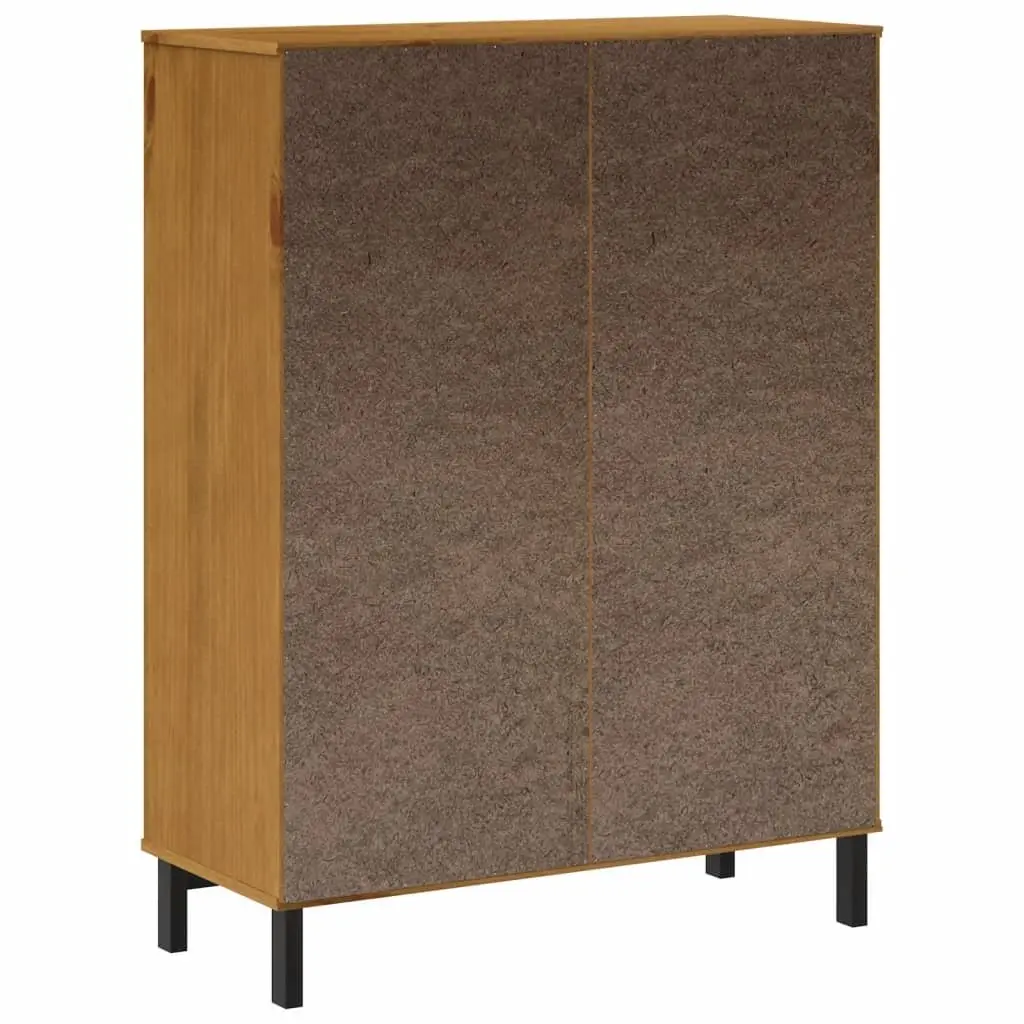 Highboard Storage Cabinet Glass Door 92cm W Brown