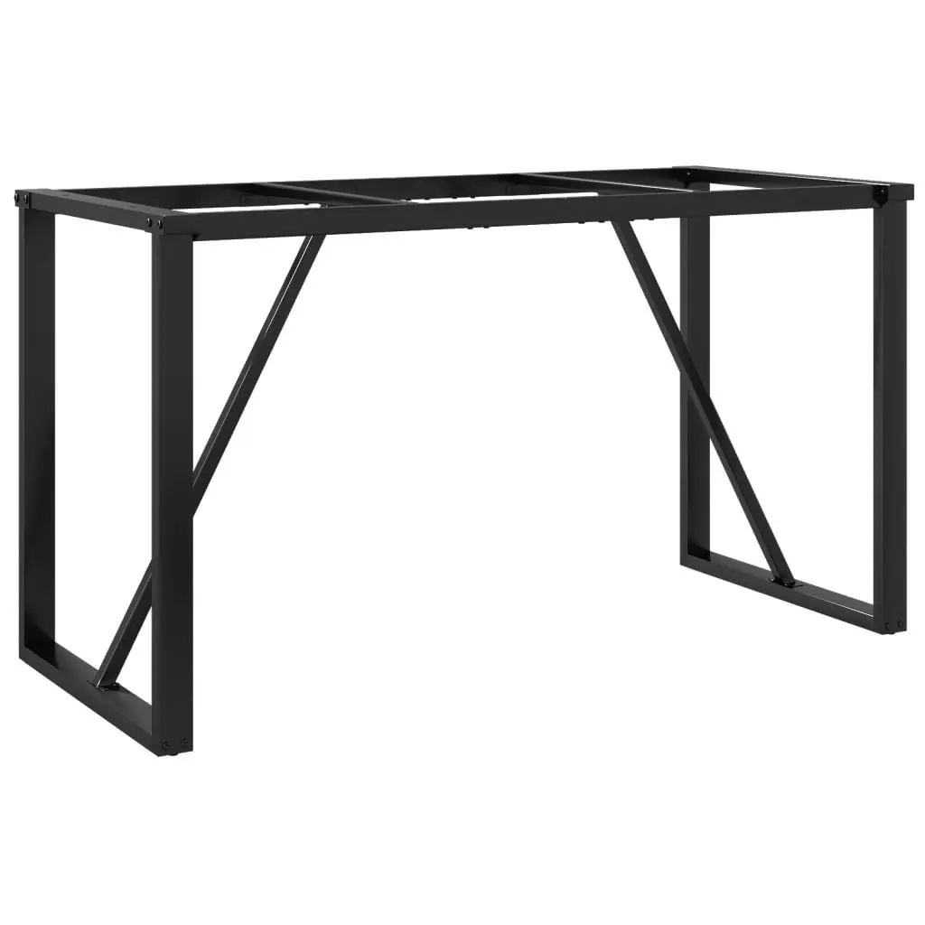 Industrial Dining Table Legs O-Frame Black 120x60x73cm Sturdy Furniture Base