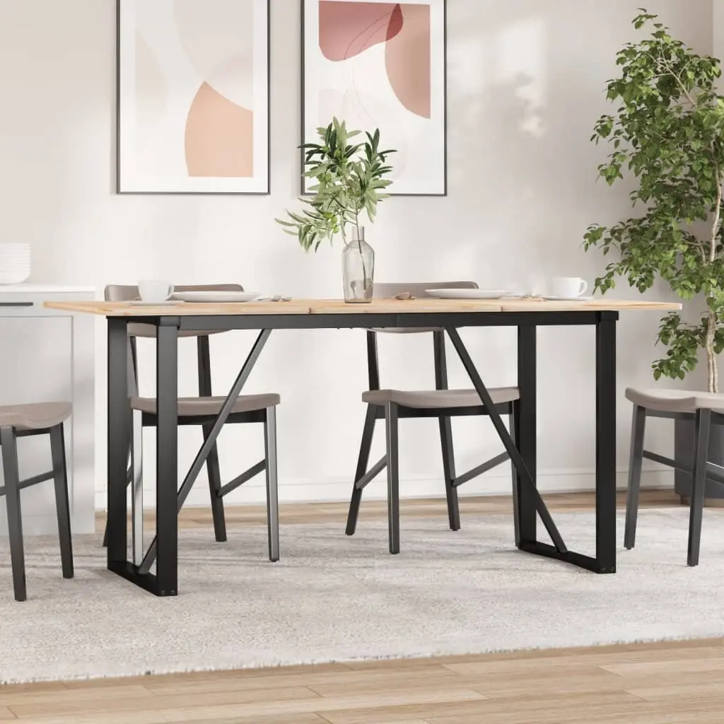 O-Frame Table Legs for Custom Furniture 140x60x73cm Black Steel Industrial Style