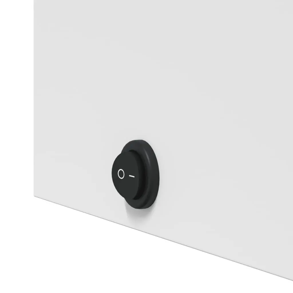Bathroom Mirror Cabinet LED Light Wall-Mounted Storage 60x13x52cm White