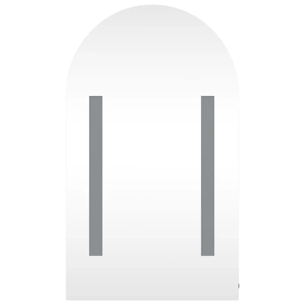 Bathroom Mirror Cabinet LED Light Arched Wall-Mounted Grey 42x13x70cm