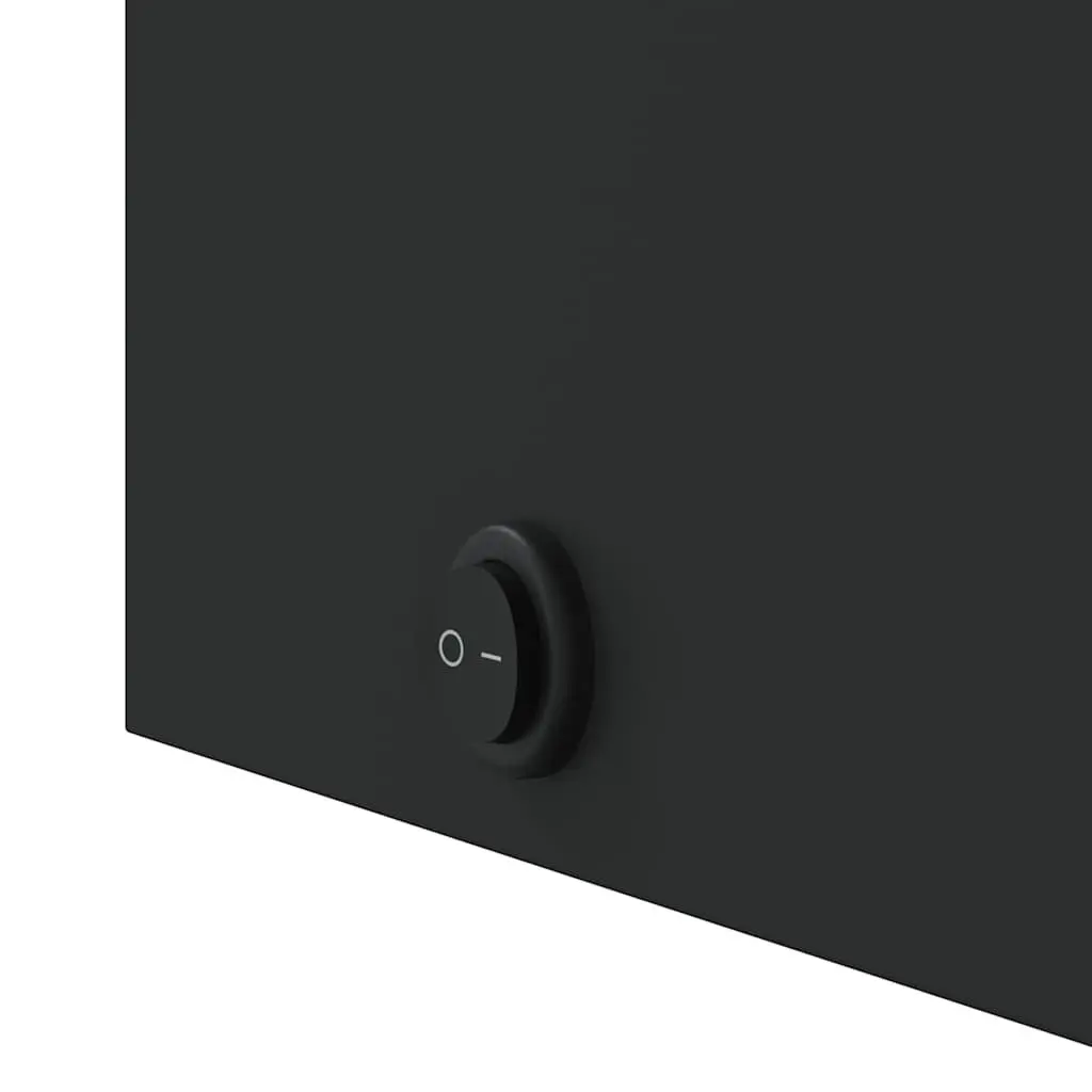 Bathroom Mirror Cabinet LED Light Wall-Mounted Storage 42W x 13D x 70H cm Black