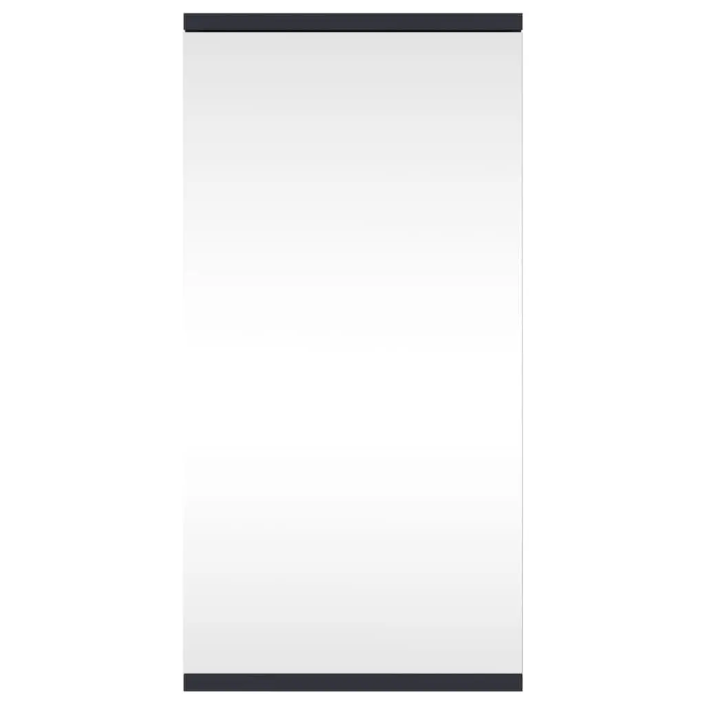 Grey Wall-Mounted Corner Bathroom Storage Cabinet with Mirror 30x24x60cm