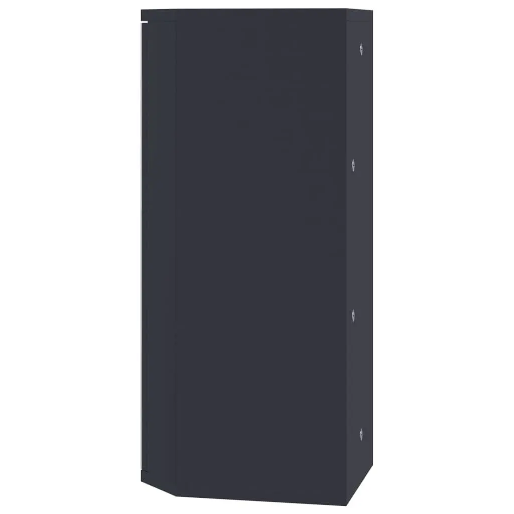 Grey Wall-Mounted Corner Bathroom Storage Cabinet with Mirror 30x24x60cm