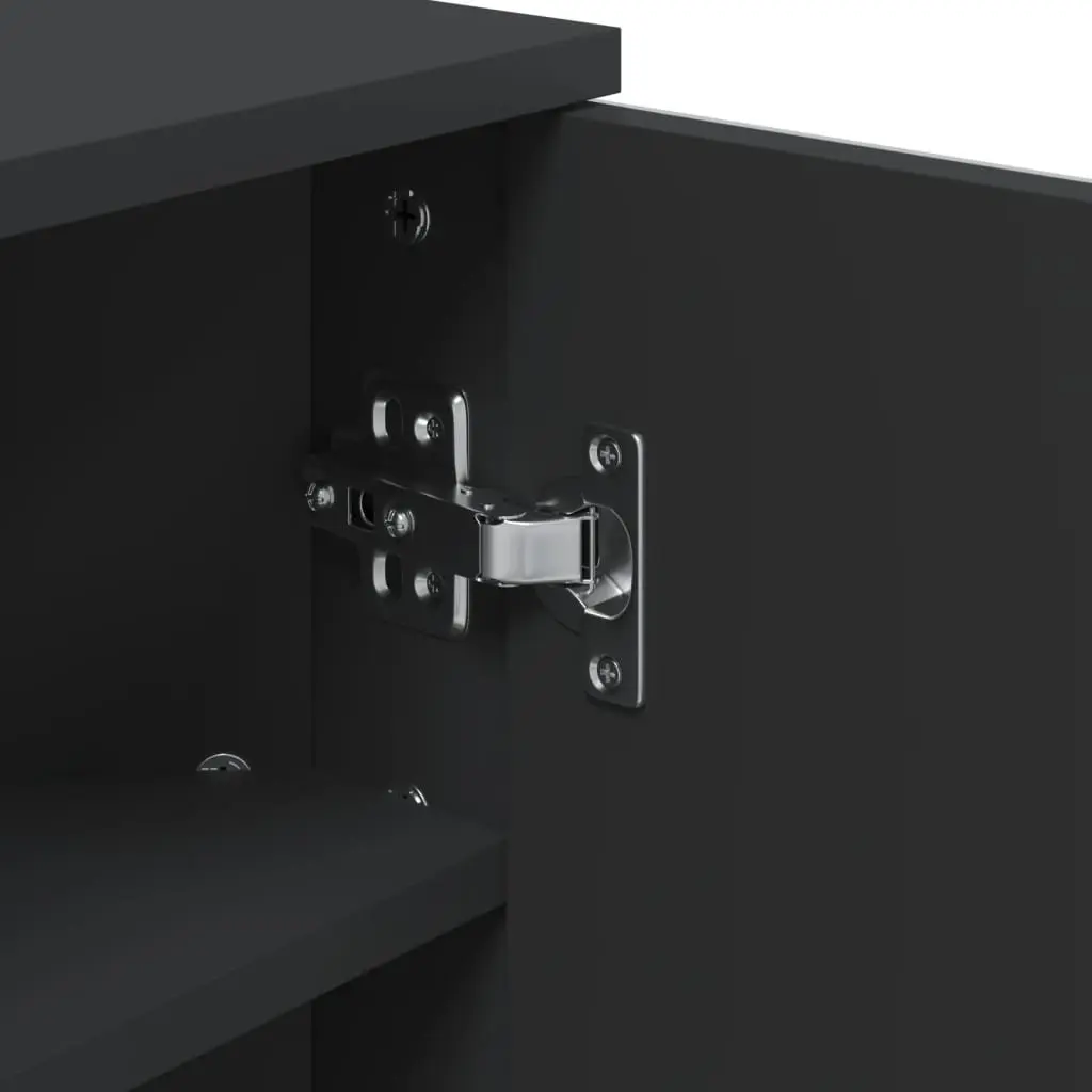 Corner Bathroom Mirror Cabinet Wall-Mounted Storage 30x24x60cm Black