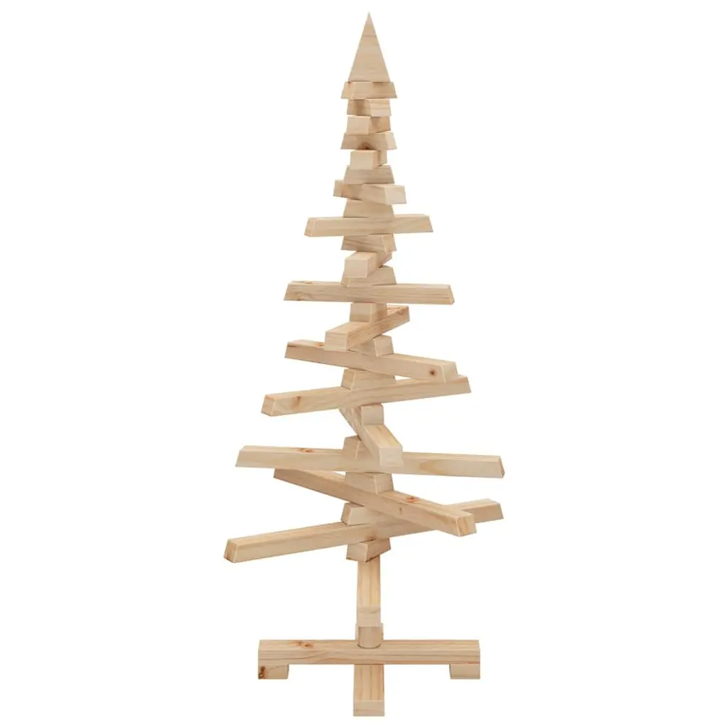 Wooden Christmas Tree Decoration 90cm Rustic Solid Pine Wood Holiday Home Decor