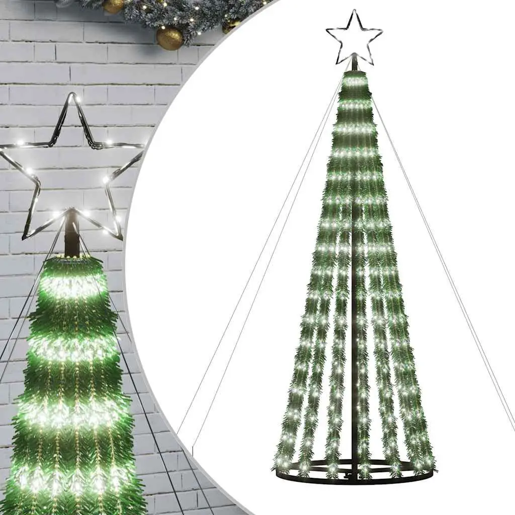LED Christmas Tree Pre-Lit 180cm Cool White Indoor Outdoor