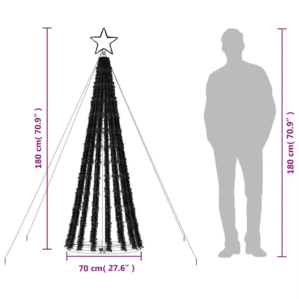 LED Christmas Tree Pre-Lit 180cm Cool White Indoor Outdoor