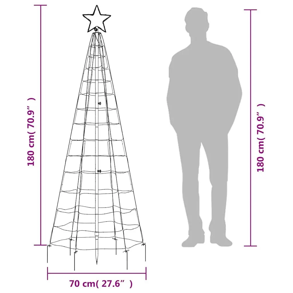 LED Christmas Tree Indoor Outdoor Holiday Decoration 180cm Warm White Lights