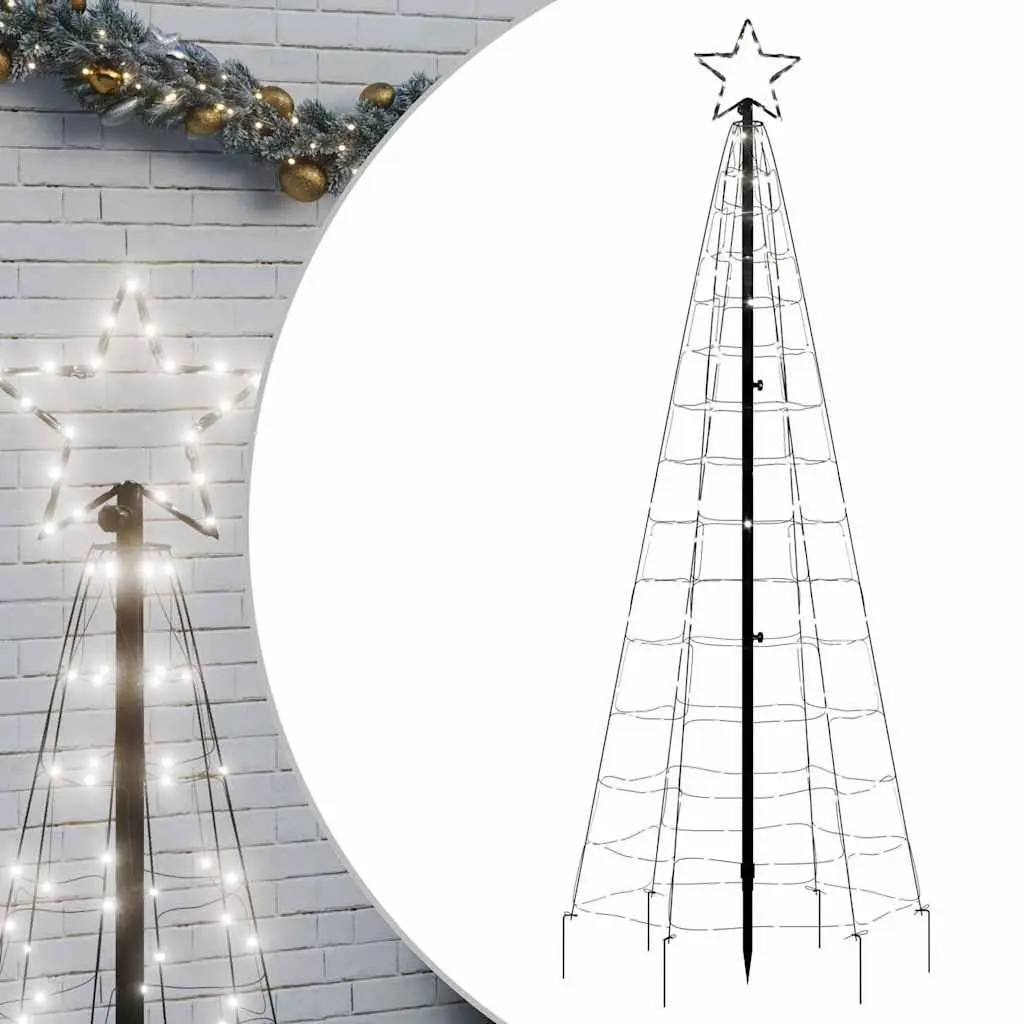 LED Christmas Tree Outdoor 180cm Cold White Lights 220 Lights 8 Effects
