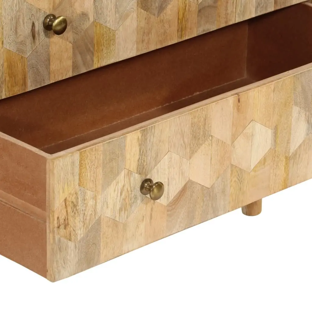 Drawer Cabinet Storage Chest 3 Drawers Solid Wood Mango Brown Retro Style