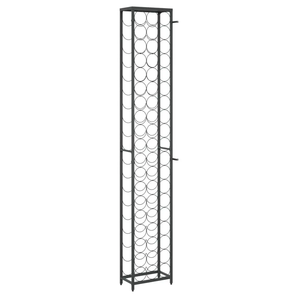 Wine Rack Wall Mount Storage Display Stand 57 Bottles Black Wrought Iron