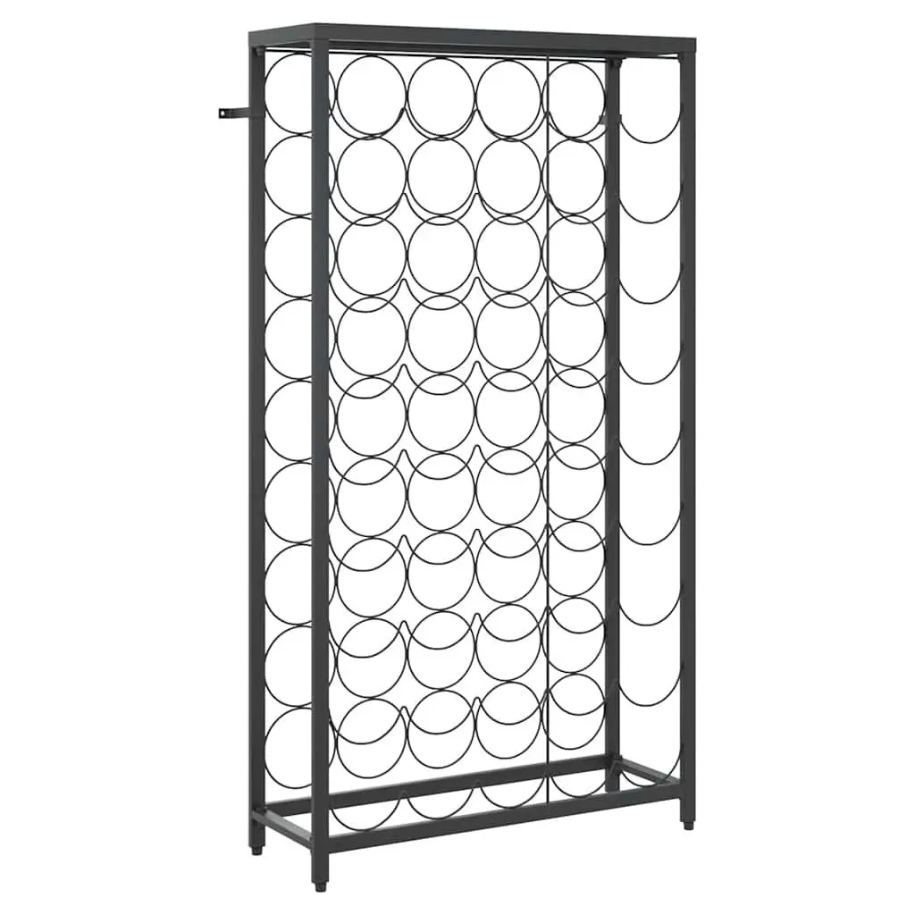 Wine Rack Wall Mount Storage Display Stand Black Wrought Iron for 45 Bottles