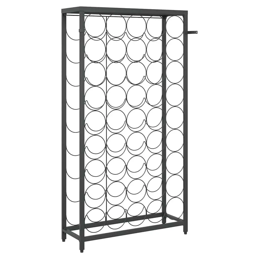 Wine Rack Wall Mount Storage Display Stand Black Wrought Iron for 45 Bottles