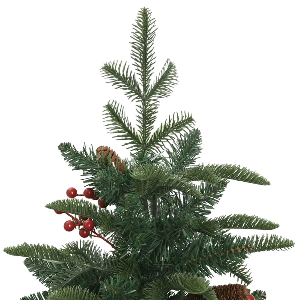 Artificial Christmas Tree 120cm Green Hinged with Cones and Berries Decorations