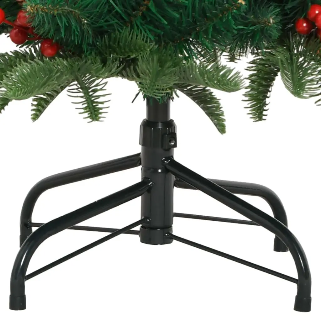 Artificial Christmas Tree 120cm Green Hinged with Cones and Berries Decorations