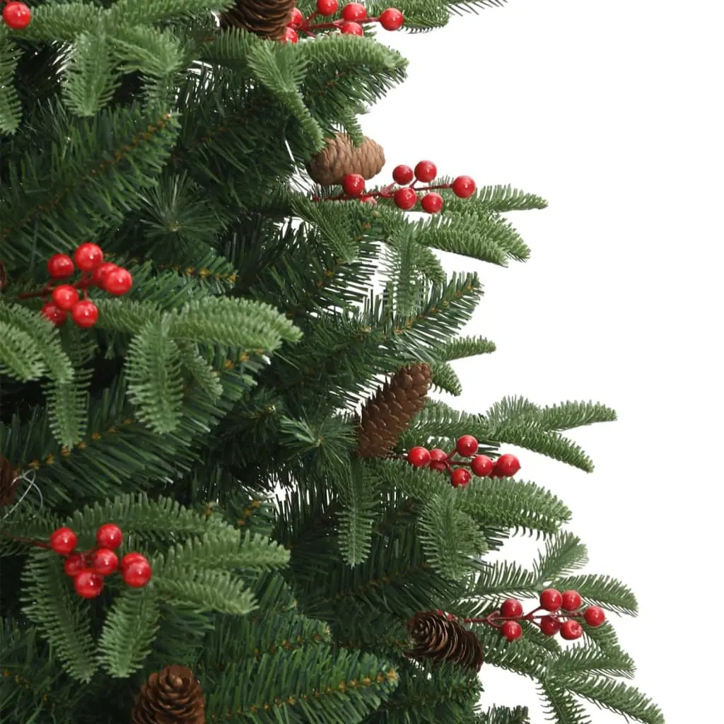 Artificial Christmas Tree 180cm Green Lifelike PE Tips with Cones and Berries