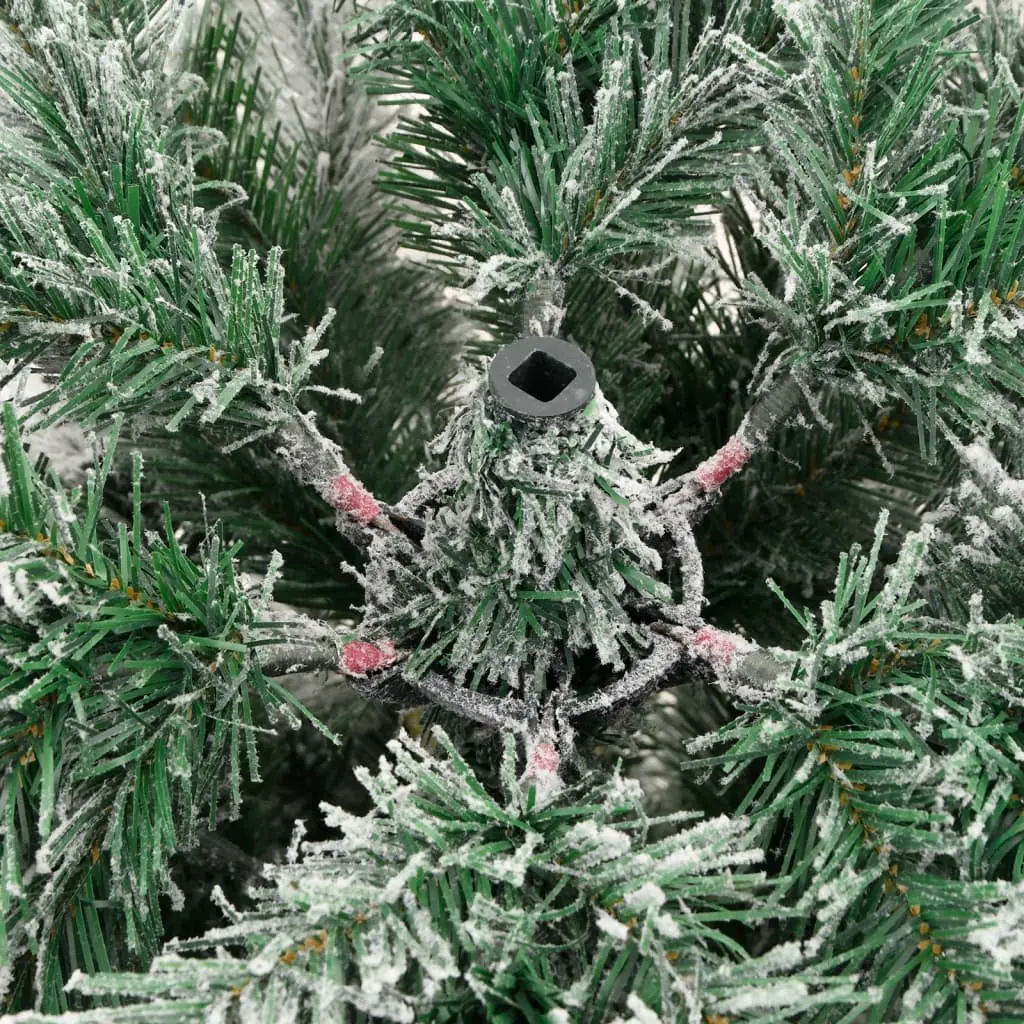 Artificial Hinged Christmas Tree 120cm White Flocked Snow Realistic Holiday