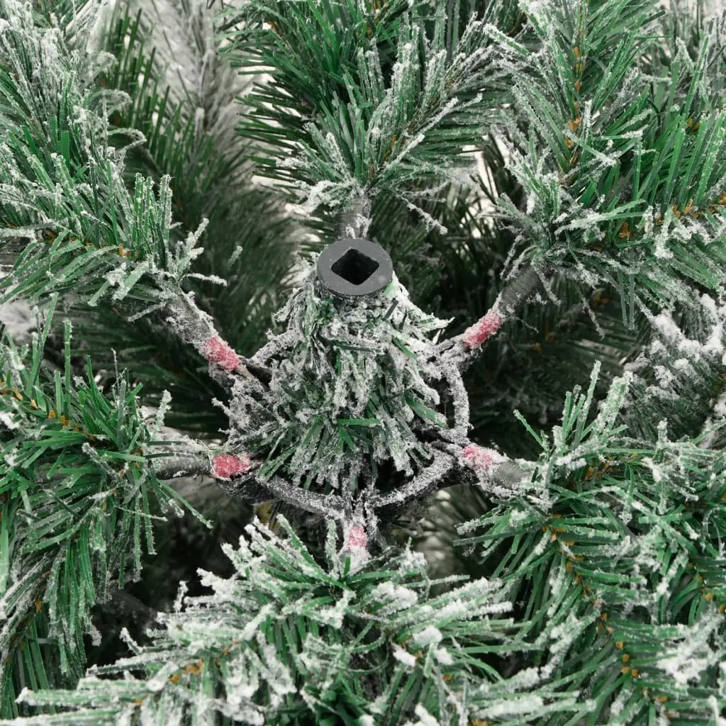 Artificial Christmas Tree Hinged 180cm White Flocked Snow Seasonal Holiday Decor