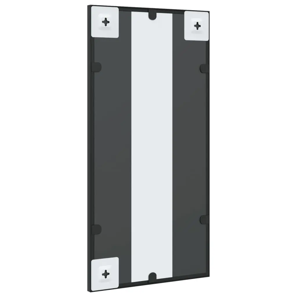 Wall Mirror Black Rectangle 30x60 cm Iron Frame Vertical Horizontal Mount