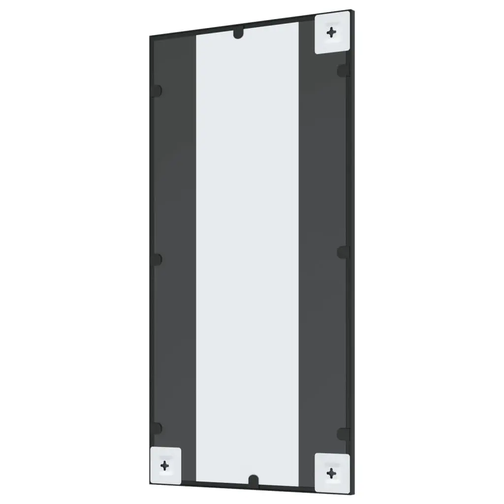 Wall Mirror Black Rectangle 40x80cm Iron Frame Vertical Horizontal Mounting
