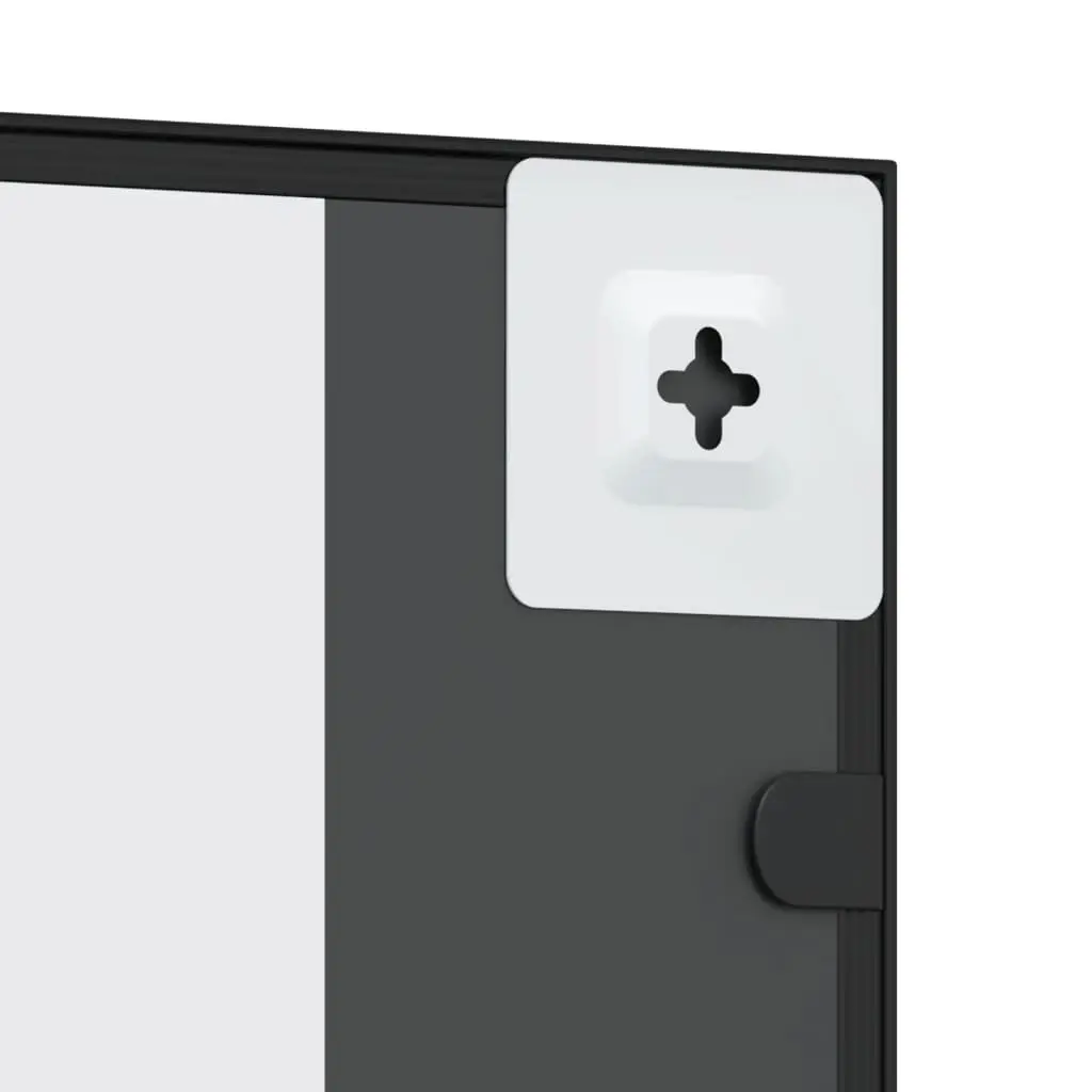 Wall Mirror Black Rectangle 40x80cm Iron Frame Vertical Horizontal Mounting