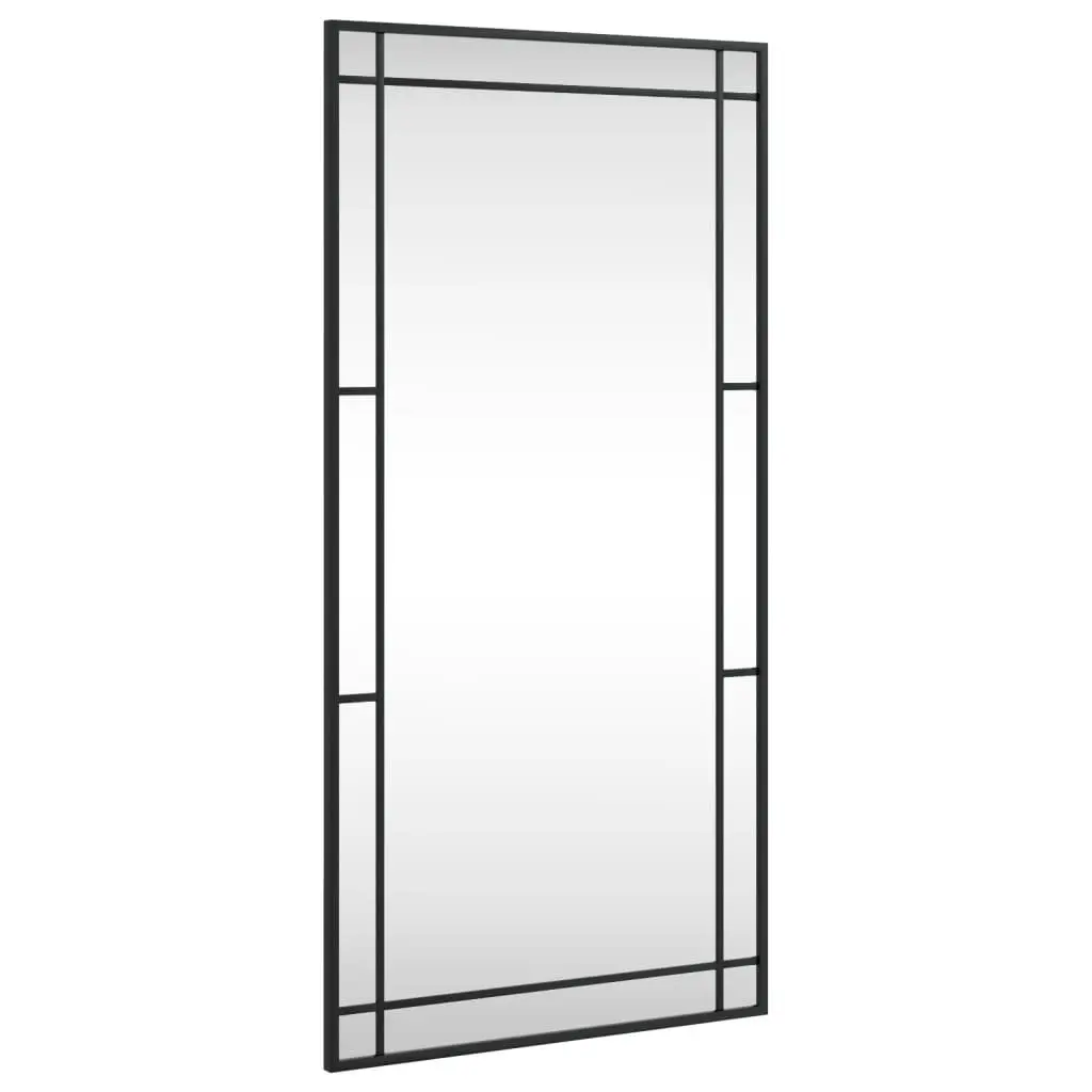 Wall Mirror Rectangle Black 50x100 cm Iron Frame Minimalist Home Decor