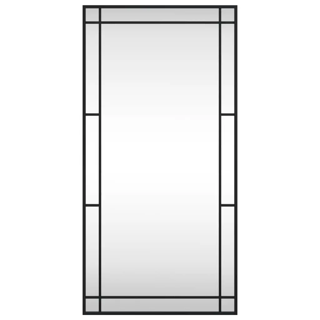 Wall Mirror Rectangle Black 50x100 cm Iron Frame Minimalist Home Decor