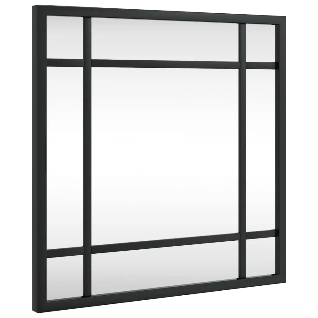 Square Wall Mirror Black 30x30 cm Minimalist Home Decor Hanging