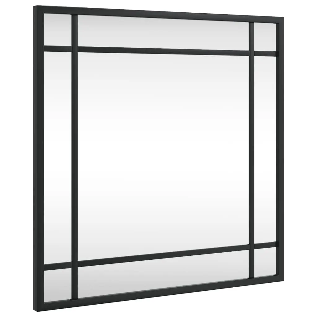 Square Wall Mirror Black 40x40 cm Iron Frame Minimalist Home Decor